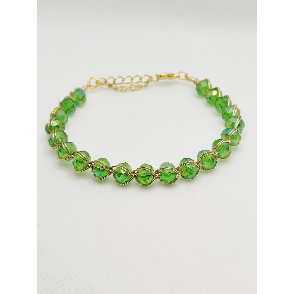 Gold Green Aurora Borealis Bracelet
